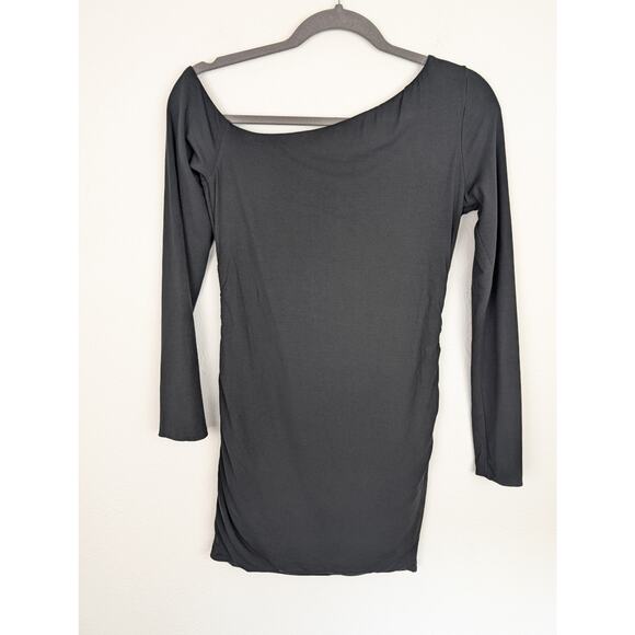 Oh Polly Fia Dress Ruched Off Shoulder Modal Mini LBD Sexy Glam Black Size M - Picture 7 of 13
